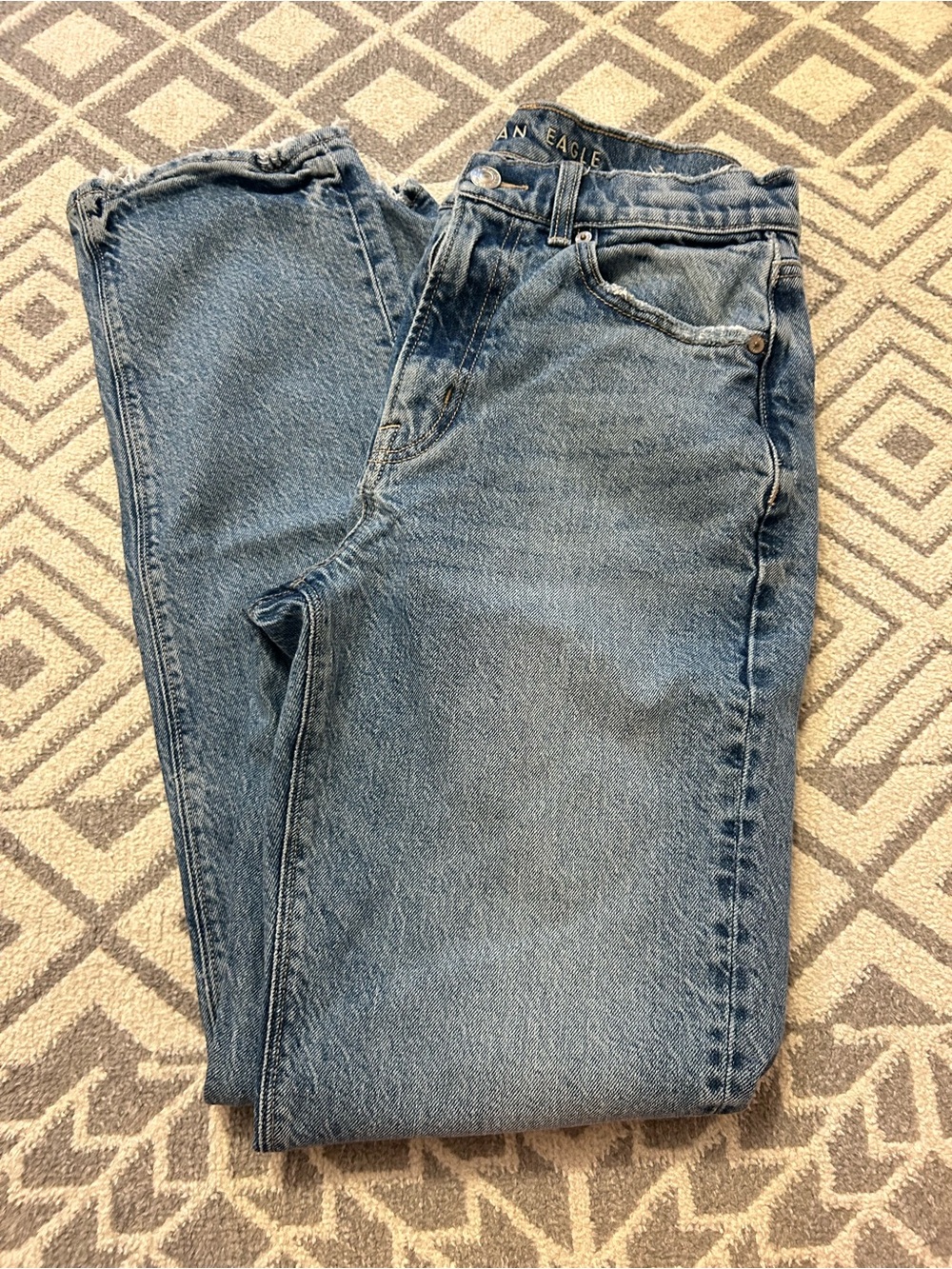 Women’s Blue Denim Jeans - Classic Straight Fit - American Eagle